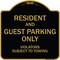 Signmission Designer Series-Resident And Guest Parking Only Violators Subject To Towing, 18" x 18", BG-1818-9898 A-DES-BG-1818-9898 - alternate 1